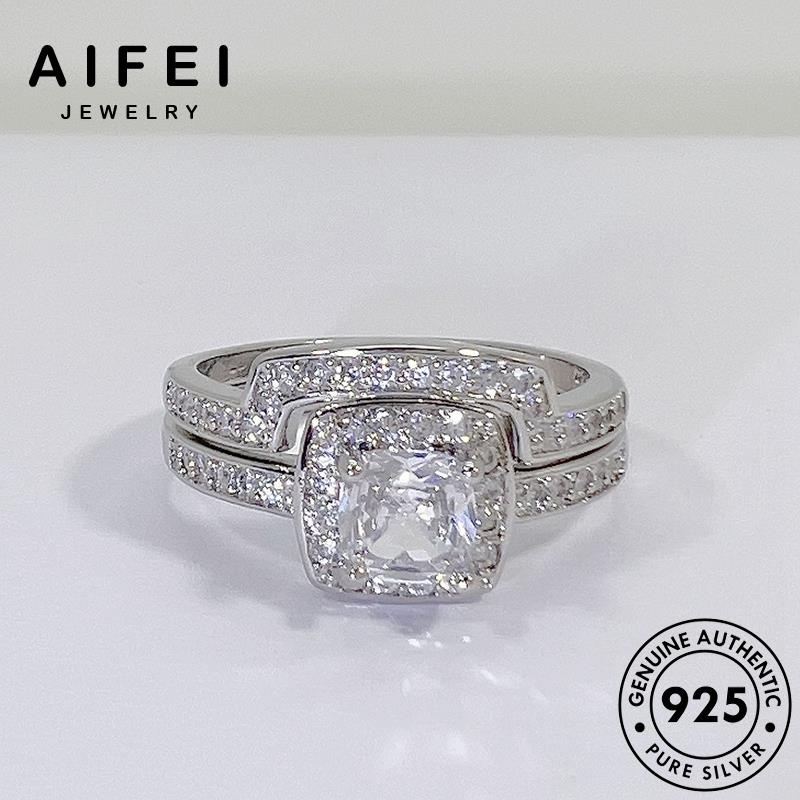 AIFEI JEWELRY quảng quốc thật hàn trang cặp thời moissanite trường nguyên kiện phụ sức đôi bản 925 bạc cương nhẫn kim R1777