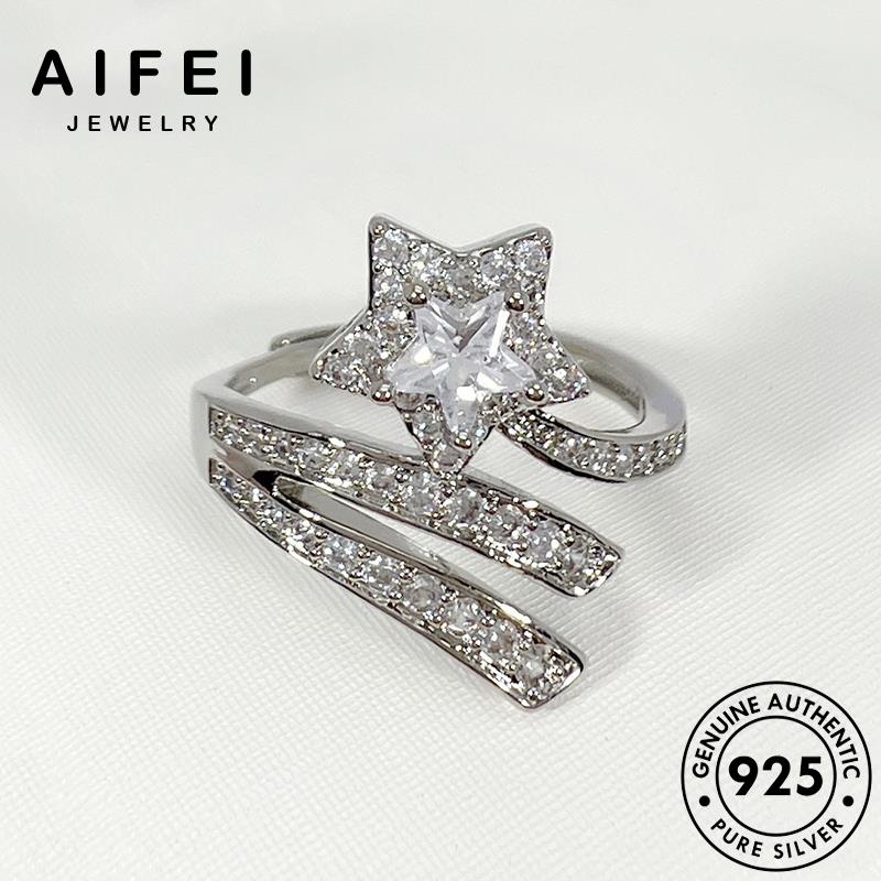 AIFEI JEWELRY nữ nhẫn thời bạc sức moissanite quốc hàn nguyên cương trang văn phụ kiện thiên 925 kim vàng bản thật R1779