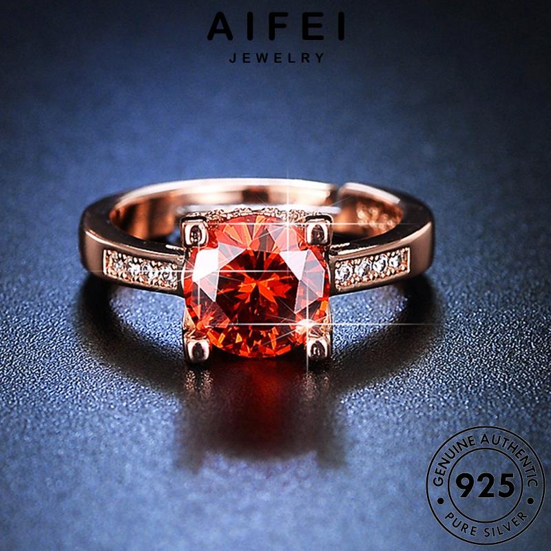 AIFEI JEWELRY 925 thời nữ sức quốc ngọc nhẫn hàn vàng trang bản nguyên hồng phụ bạc thật kiện R444