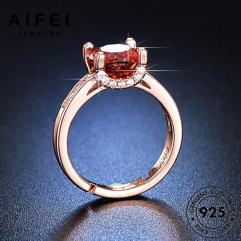 AIFEI JEWELRY 925 thời nữ sức quốc ngọc nhẫn hàn vàng trang bản nguyên hồng phụ bạc thật kiện R444