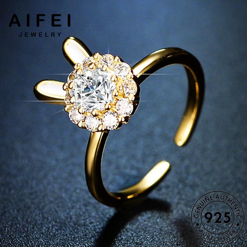 AIFEI JEWELRY 925 thời nhẫn thật sức kiện nữ trang hàn thương cương thỏ bản vàng kim nguyên bạc moissanite phụ dễ quốc R445