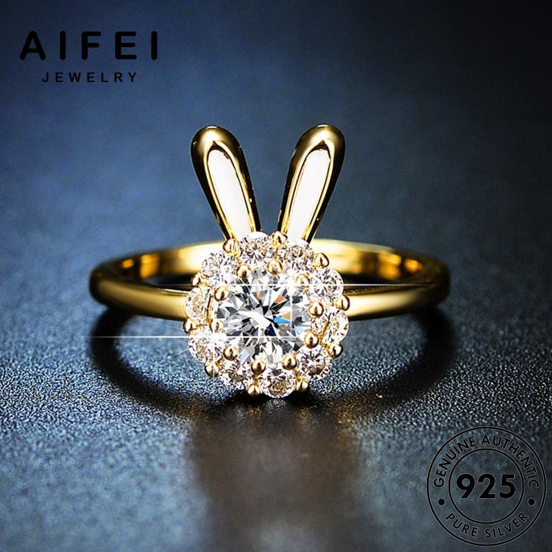 AIFEI JEWELRY 925 thời nhẫn thật sức kiện nữ trang hàn thương cương thỏ bản vàng kim nguyên bạc moissanite phụ dễ quốc R445