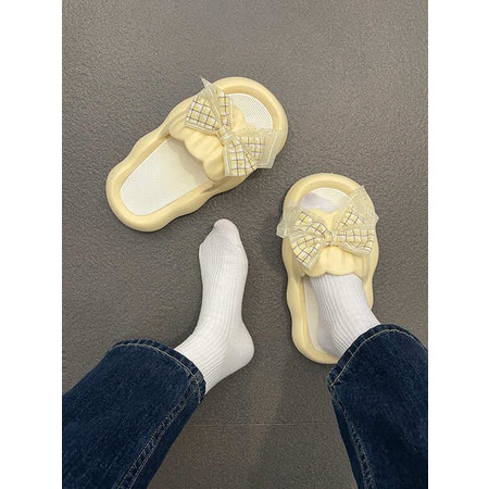 Dép Nữ Mùa Hè Nơ Bướm Ngoài Trời Đáng Yêu Đế Dày