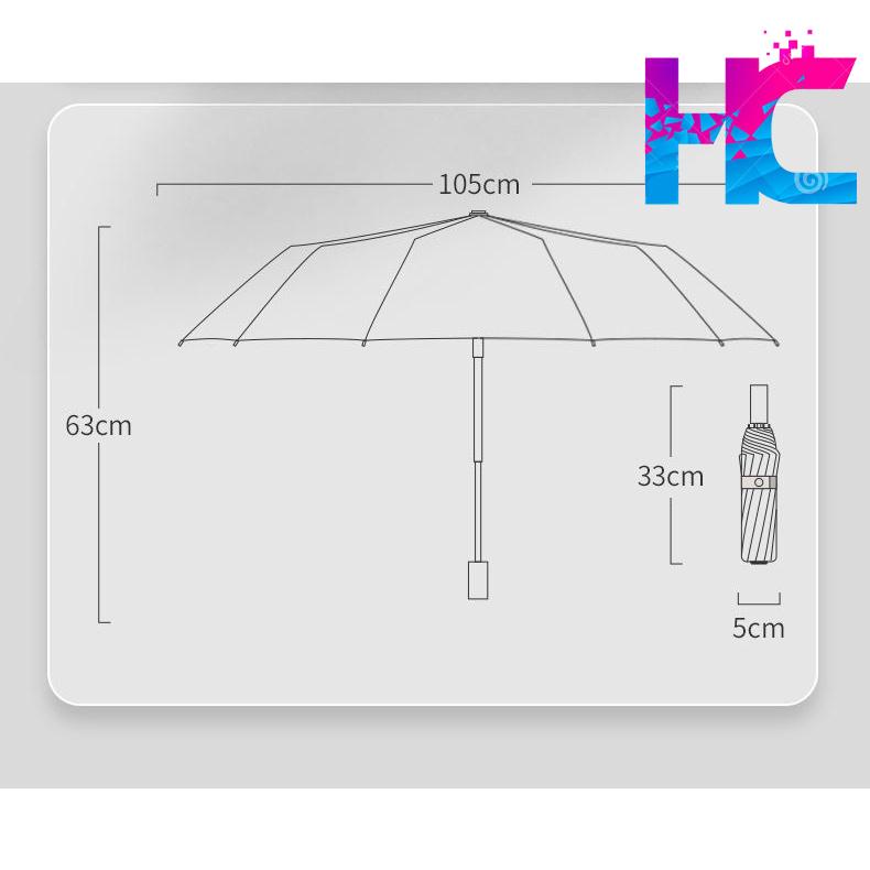 Ô dù Tự Động Gấp Gọn Đóng Mở 2 Chiều, 10 Nan siêu cứng - hang_chuan