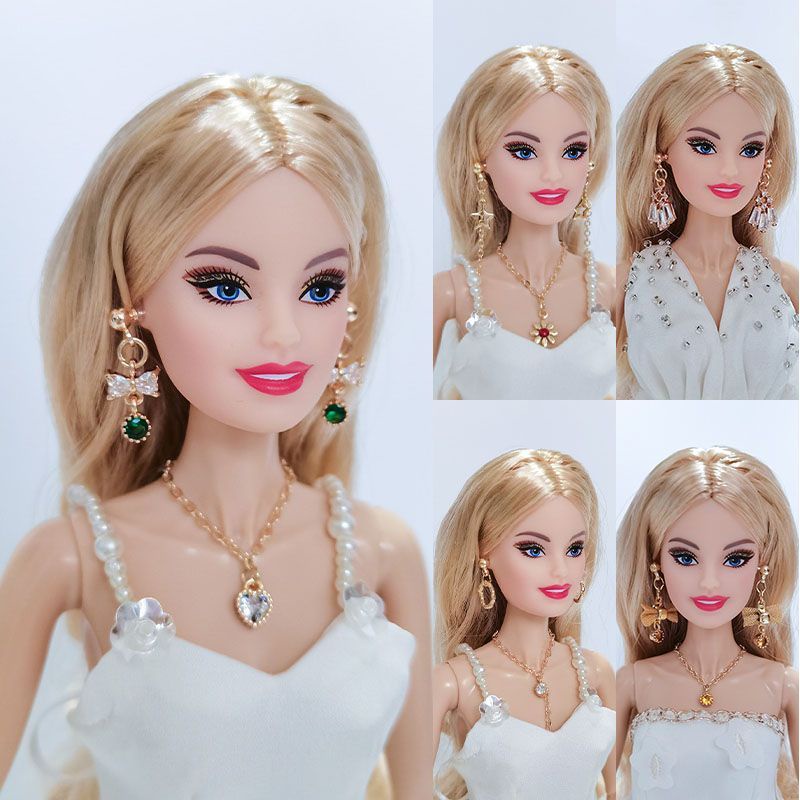Vòng Cổ / Bông Tai Bằng Vải 30cm Cho Búp Bê Barbie ST FR Sáu Điểm Nhỏ Nhắn Chiều Cao Lạ Mắt 5.16