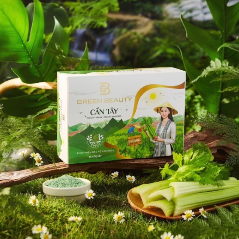 Cần Tây Green Beauty - Nước ép tinh chất cần tây dạng cốm mẫu mới 2023 CHÍNH HÃNG Giữ dáng, đẹp da, cân bằng nội tiết tố