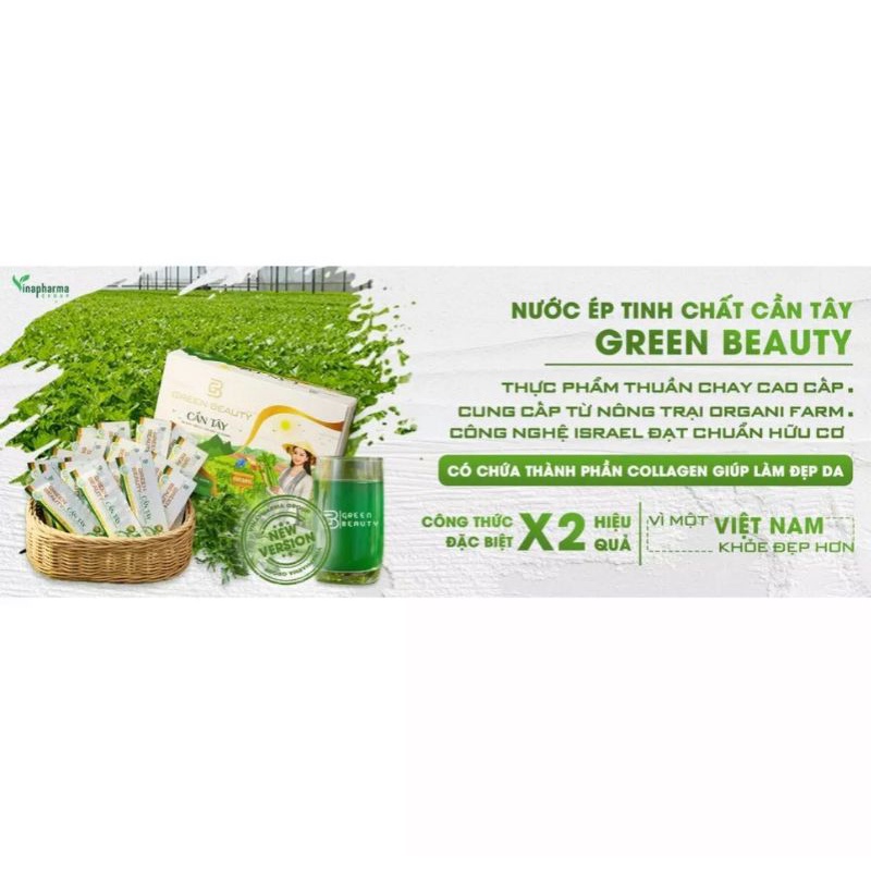 Cần Tây Green Beauty - Nước ép tinh chất cần tây dạng cốm mẫu mới 2023 CHÍNH HÃNG Giữ dáng, đẹp da, cân bằng nội tiết tố