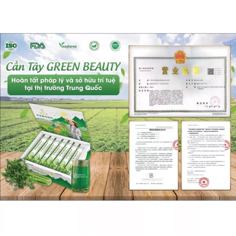 Cần Tây Green Beauty - Nước ép tinh chất cần tây dạng cốm mẫu mới 2023 CHÍNH HÃNG Giữ dáng, đẹp da, cân bằng nội tiết tố