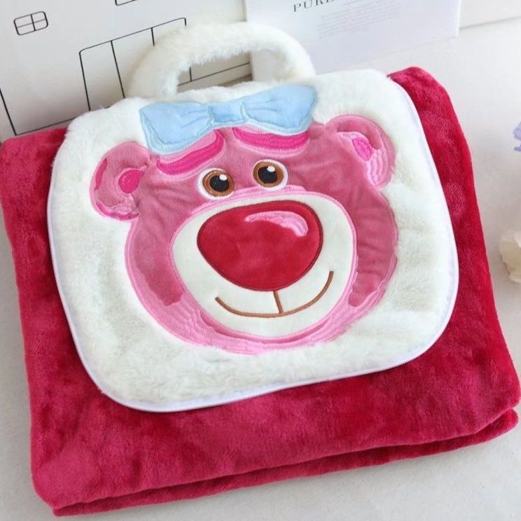 Gối Và Chăn Điều Hòa Không Khí Hình Gấu / Dâu Tây Dễ Thương Cho Cặp Đôi Trong Lớp Học