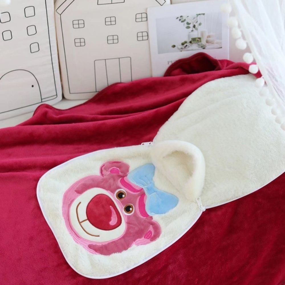 Gối Và Chăn Điều Hòa Không Khí Hình Gấu / Dâu Tây Dễ Thương Cho Cặp Đôi Trong Lớp Học