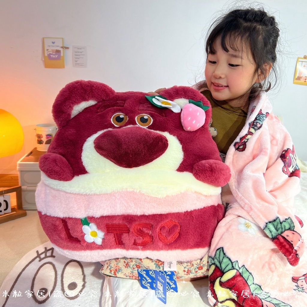 Bộ Chăn Gối Và Gối Hai Trong Một Hình Nhân Vật Disney Dâu Tây Gấu Sử Dụng Kép