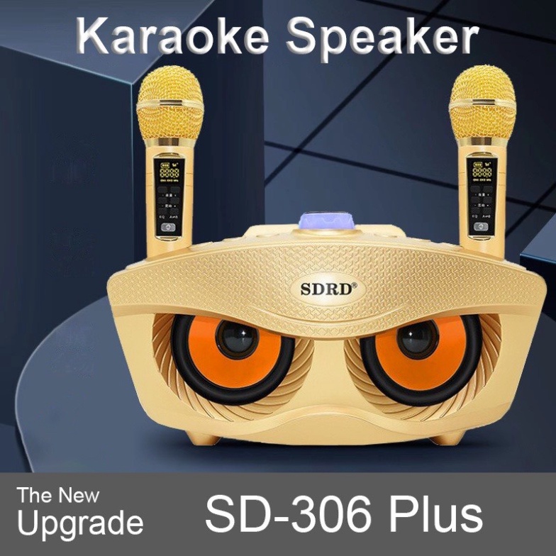Loa karaoke bluetooth SD 306 Plus âm thanh chất lượng đỉnh cao,loa không dây kèm 2 micro hát song ca nhạc hay bass chuẩn