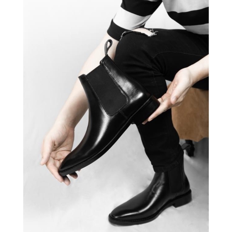 CHELSEA BOOTS chính hãng HK.STORE da bò thật 100% da mềm lót êm đi lại rất thoải mái - kiểu dáng sang chảnh, thời thượng