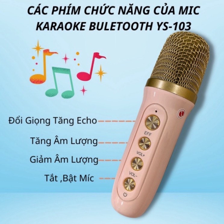 Loa karaoke bluetooth YS-105 LAMJAD -loa không dây kèm mic hát âm thanh chất lượng cao công suất lớn