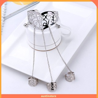 (austinstore) Vòng tay nối nhẫn khắc họa tiết sang trọng cho nữ