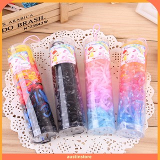 Set 220 dây buộc tóc co giãn nhiều màu dùng một lần cho bé gái