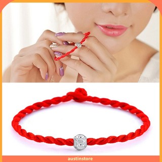 (austinstore) Vòng tay bằng chỉ bện màu đỏ may mắn cho cả nam và nữ