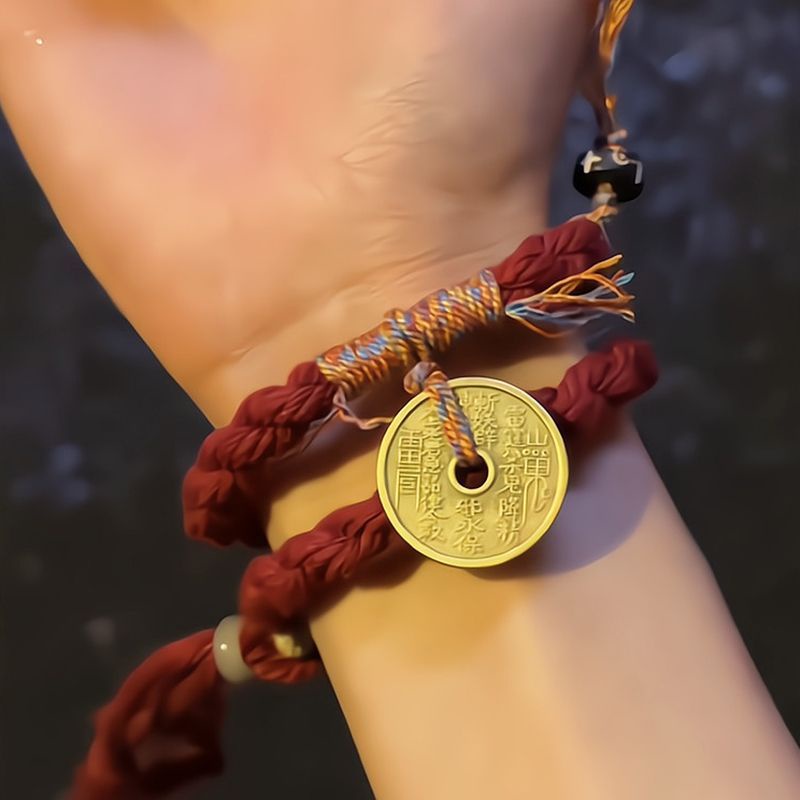 Vòng Tay Dây Đỏ Chính Hãng Tây Tạng Hình Ma Và Núi Phong Cách Tây Tạng