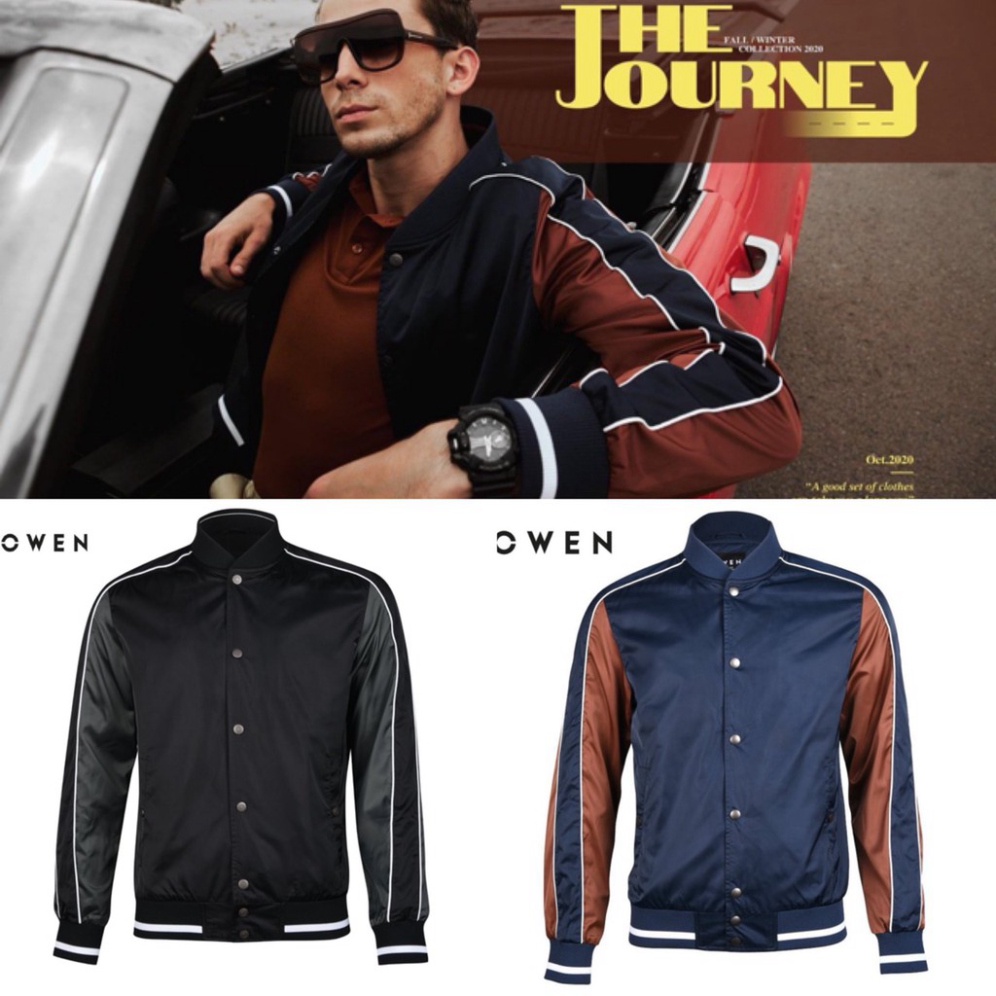 OWEN - Áo khoác gió nam 2 lớp dáng bomber - Áo khoác gió thể thao owenoutlet