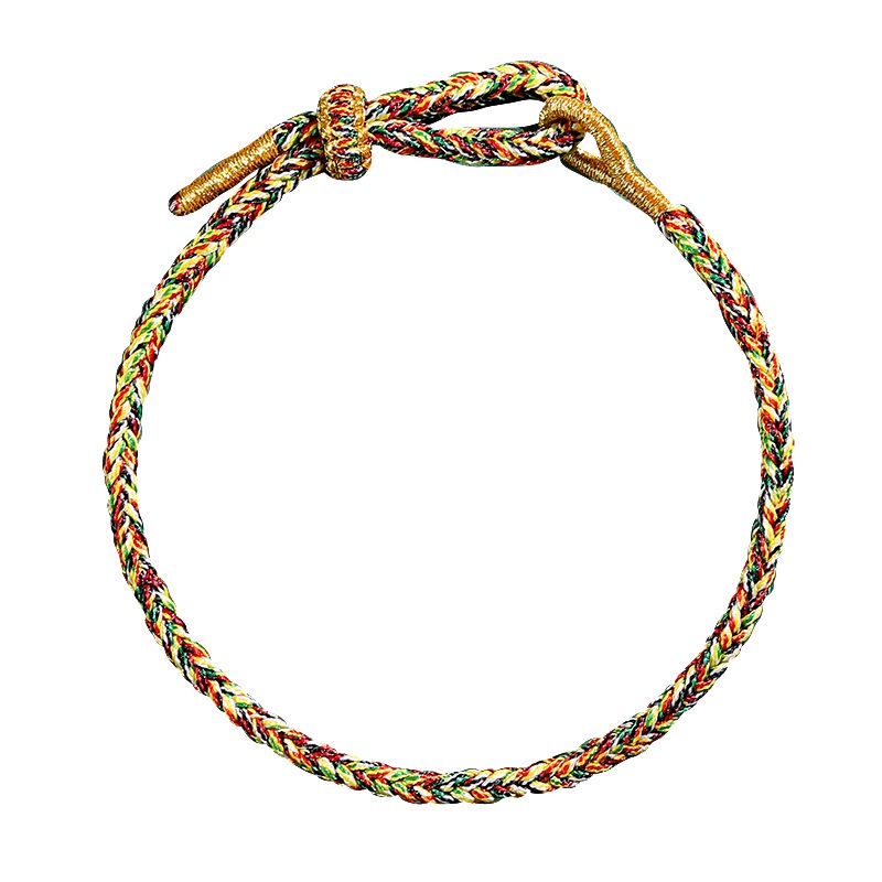 Vòng Tay Dây Thừng Bện Thủ Công Màu Đỏ May Mắn Lễ Hội Rồng Nhiều Màu Tây Tạng Cho Nữ