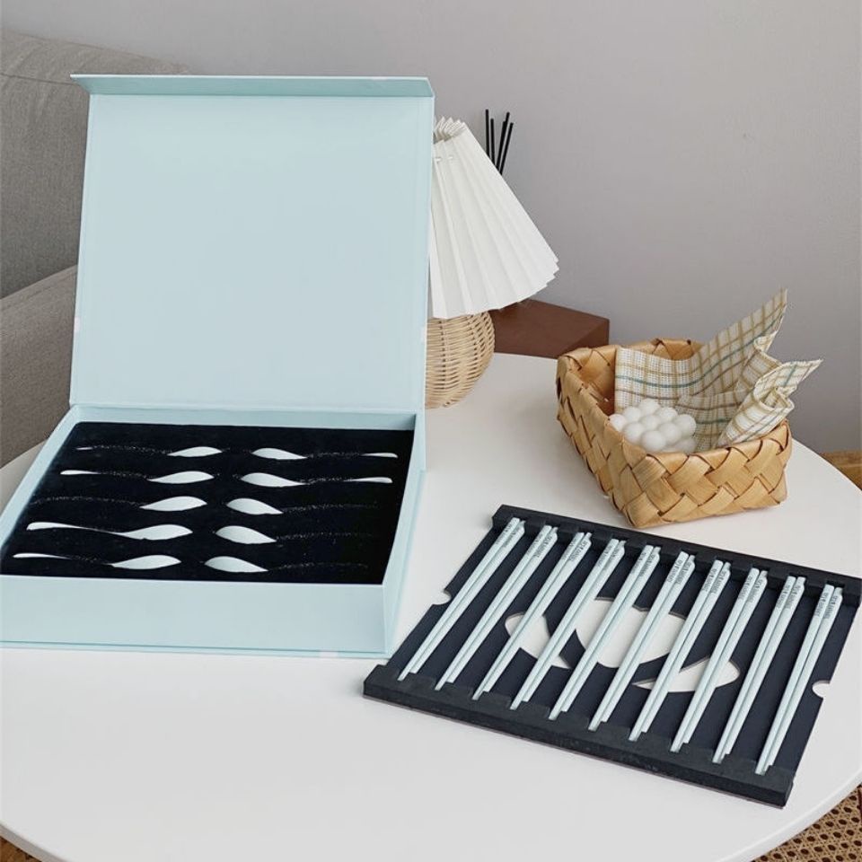 Hộp Quà Tặng Mới tif & co Tiffany Đũa Gốm Cao Cấp 20 Cái Hộp Quà