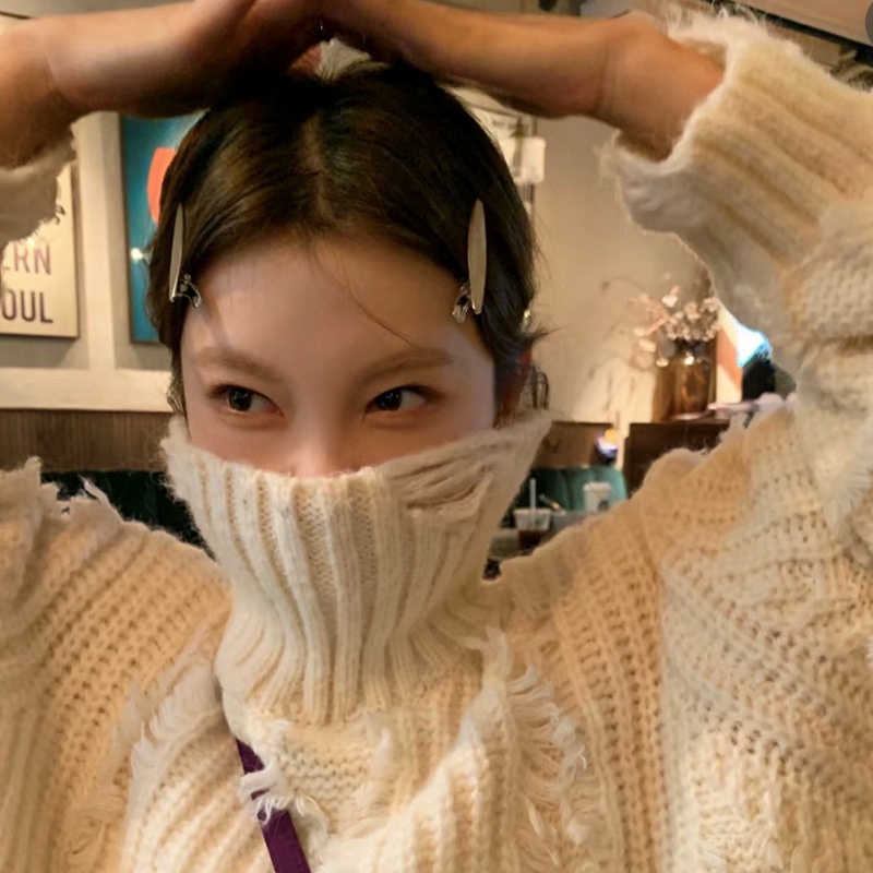 Kẹp Tóc Kim Loại Màu Vàng / Bạc Thiết Kế Một Hàng Lỗ Nhỏ Xinh Cho Bạn Gái