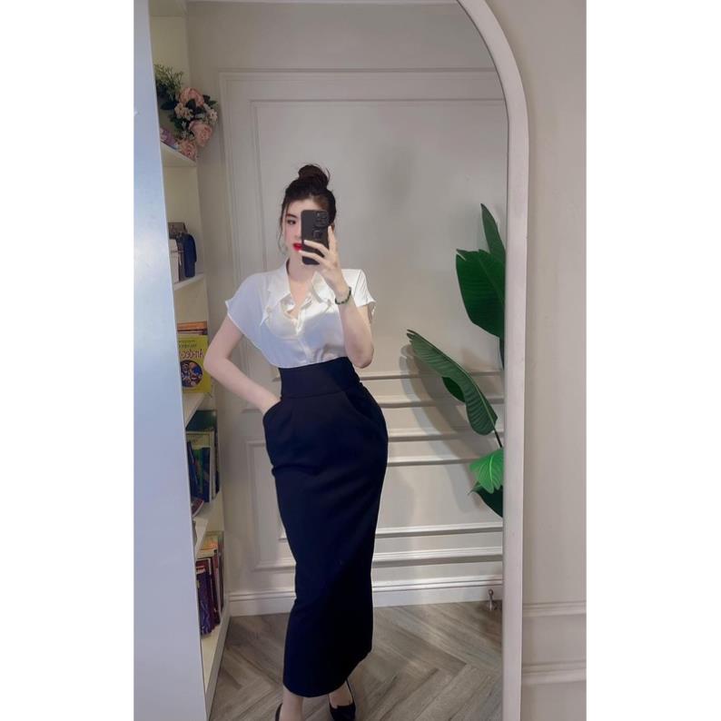 ÁO SƠ MI GU CỔ NHỌN DÂY XÍCH 💎