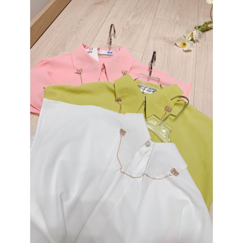 ÁO SƠ MI GU CỔ NHỌN DÂY XÍCH 💎