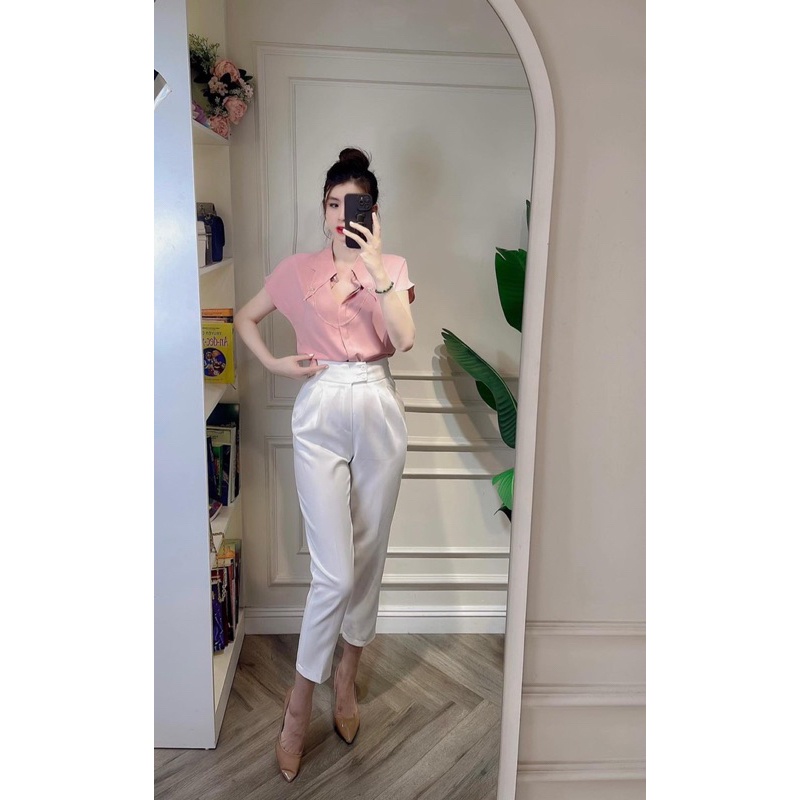 ÁO SƠ MI GU CỔ NHỌN DÂY XÍCH 💎