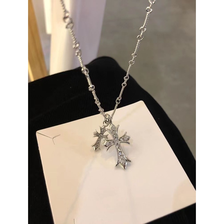 Dây Chuyền Mặt Chữ Thập Đính Đá Zircon Thời Trang Cao Cấp Phong Cách Hip Hop 2022 Cho Nữ