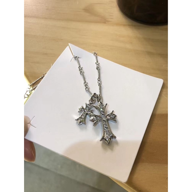 Dây Chuyền Mặt Chữ Thập Đính Đá Zircon Thời Trang Cao Cấp Phong Cách Hip Hop 2022 Cho Nữ