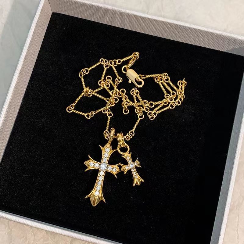 Dây Chuyền Mặt Chữ Thập Đính Đá Zircon Thời Trang Cao Cấp Phong Cách Hip Hop 2022 Cho Nữ