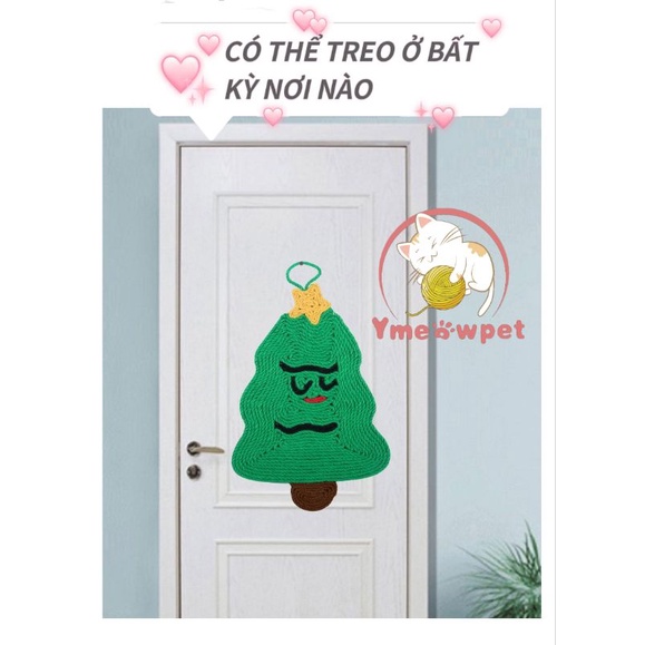 Bàn cào móng cho mèo bằng dây thừng hình cây thông cây thông ngộ nghĩnh tiện lợi và tiết kiệm