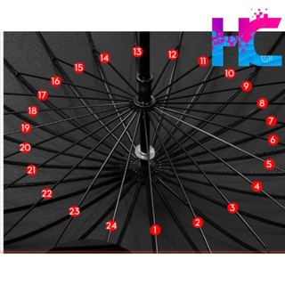 Ô dù cỡ lớn cán dài 24 nan chống lật siêu bền - siêu chắc
