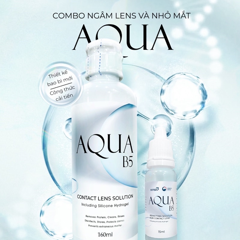 Ngâm nhỏ mắt lens Aqua B5 YOUNGONE mẫu mới 160ml/360ml