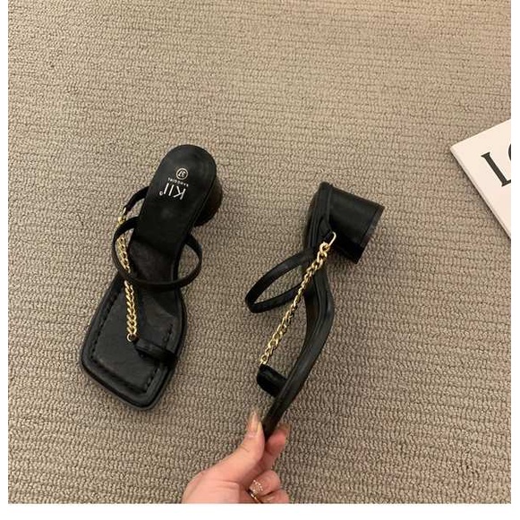 Dép đế cao Dép dây chuyền thời trang mới