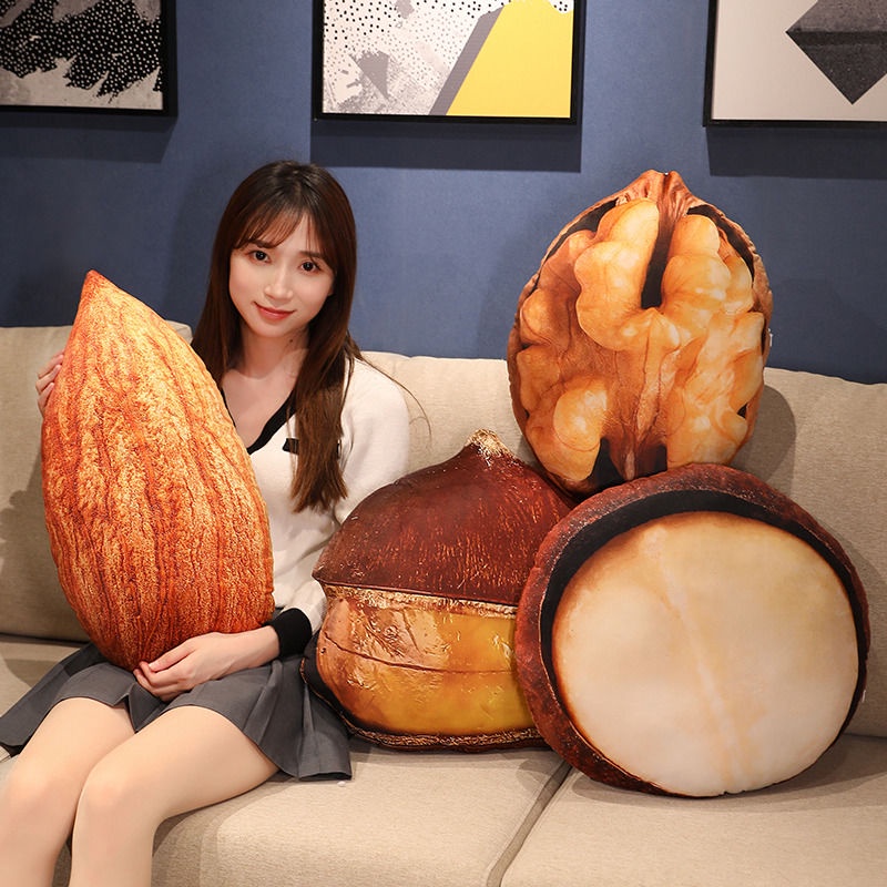 Gối Nhồi Bông Hình Hạt Dẻ / Đậu Phộng Pistachio Vui Nhộn Sáng Tạo