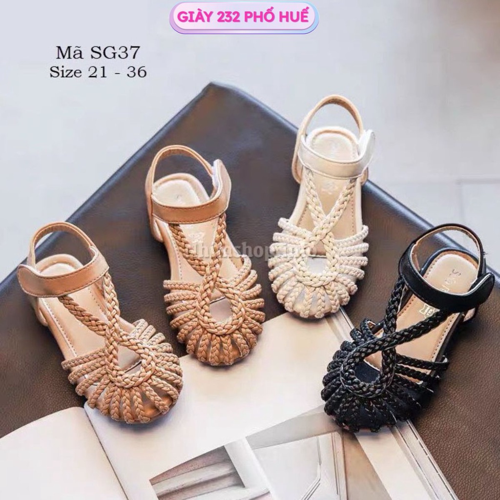 Sandal bé gái quai mềm cao cấp - Dép quai hậu đi học đi chơi tết sam sành điệu 1 - 12 tuổi SG37