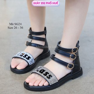 Sandal bé gái quai mềm cao cấp - Dép quai hậu đi học đi chơi 3 - 12 tuổi công chúa điệu đà SG24