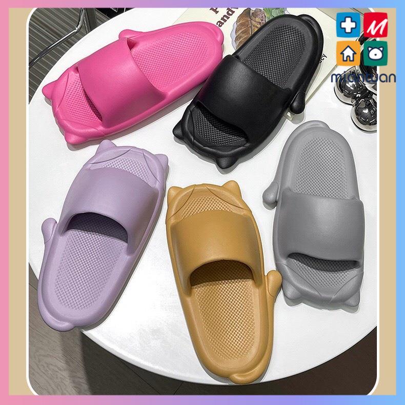 Dép Đi Trong Nhà Đế Mềm Họa Tiết Mèo Dễ Thương Cho Cặp Đôi dép lê sỏ ngón nữ