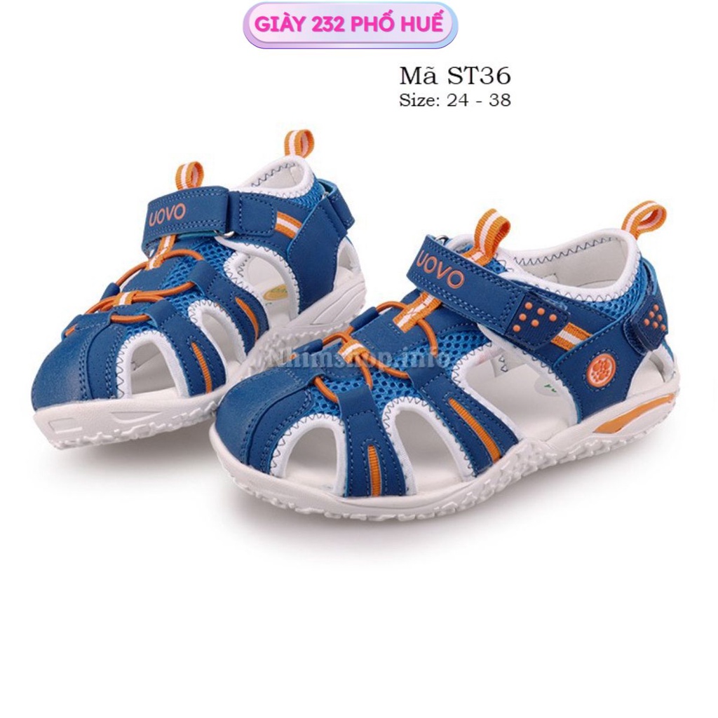 Sandal rọ cho bé trai giày sandal lót đế chỉnh hình UOVO hàng xuất Châu Âu để Eva kháng khuẩn bít sau 3- 12 tuổi ST36