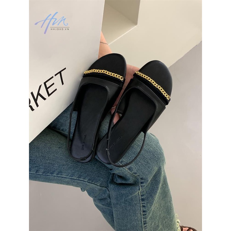 Sandal Hở Ngón Phối Dây Xích Phong Cách Thời Trang Roman Dành Cho Nữ
