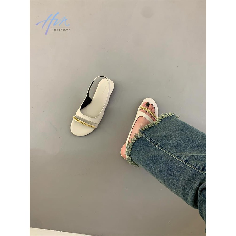 Sandal Hở Ngón Phối Dây Xích Phong Cách Thời Trang Roman Dành Cho Nữ