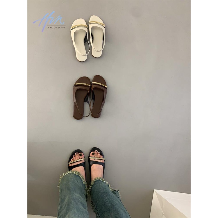 Sandal Hở Ngón Phối Dây Xích Phong Cách Thời Trang Roman Dành Cho Nữ