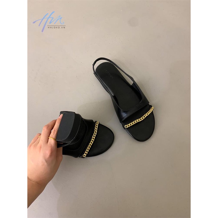 Sandal Hở Ngón Phối Dây Xích Phong Cách Thời Trang Roman Dành Cho Nữ