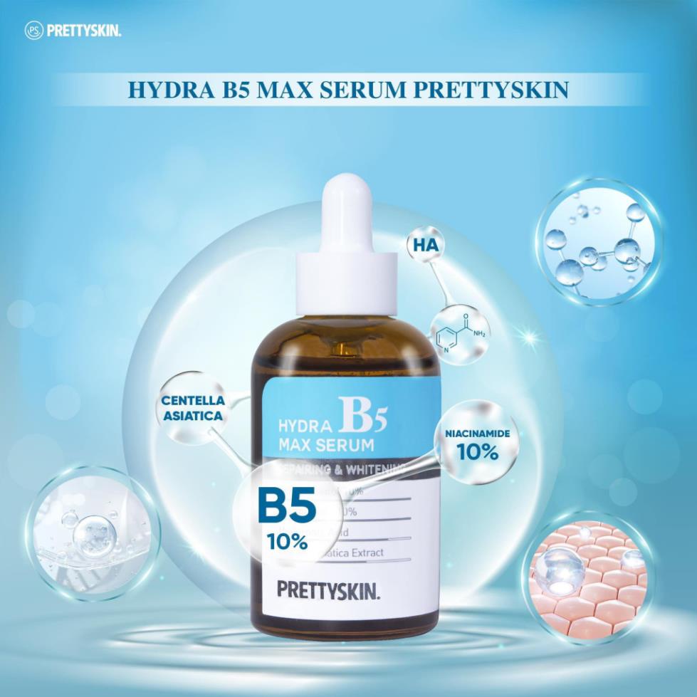 Tinh chất Hydra Max Serum B5 Prettyskin 50ml, Tinh chất dưỡng da