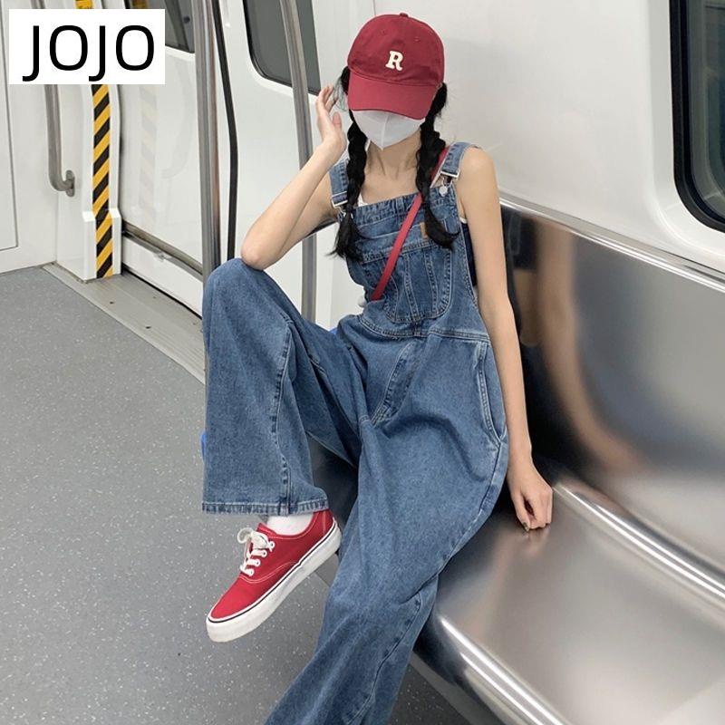 Quần Yếm Denim Dáng Rộng Thiết Kế Mới Thời Trang Theo Phong Cách Hàn Quốc Cho Nữ