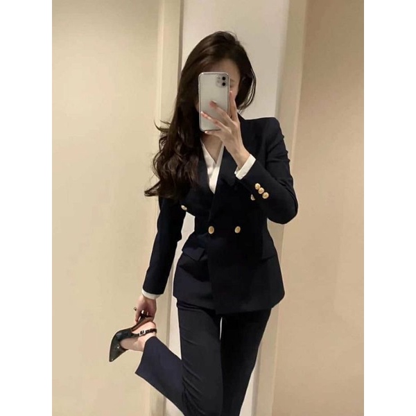 Áo Blazer Quảng Châu 2 lớp kèm đệm vai và túi thật sâu đẹp size S/M/L/XL/2XL