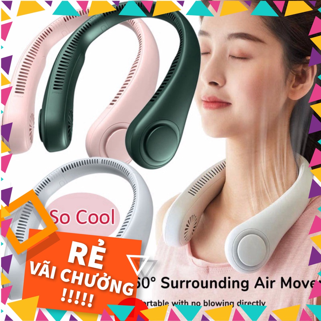 Quạt Đeo Cổ Không Cánh Mini Sạc Usb Tiện Lợi 3 Cấp Độ Gió (Màu ngẫu nhiên) - Bảo Hành Lỗi 1 Đổi 1 - ONE MAX