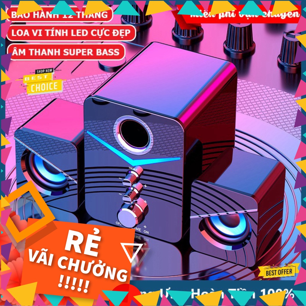 Loa vi tính để bàn MC D221 SUPER BASS cực đã, có LED, dòng loa máy tính cao cấp cho laptop, pc, điện thoại